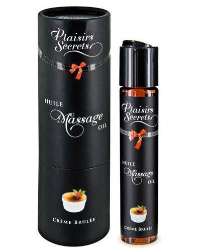 Массажное масло с ароматом крем брюле Huile de Massage Gourmande Creme Brulée - 59 мл. - Plaisir Secret - купить с доставкой в Красногорске