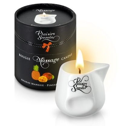 Массажная свеча с ароматом манго и ананаса Bougie de Massage Ananas Mangue - 80 мл. - Plaisir Secret - купить с доставкой в Красногорске