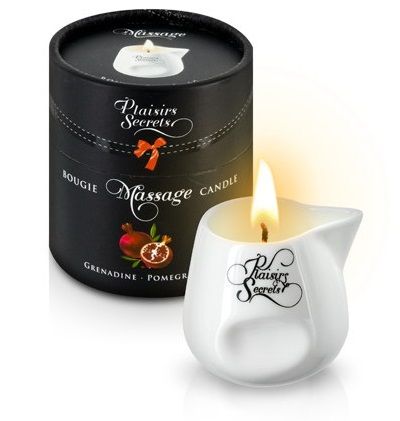 Массажная свеча с ароматом граната Bougie de Massage Gourmande Grenadine - 80 мл. - Plaisir Secret - купить с доставкой в Красногорске
