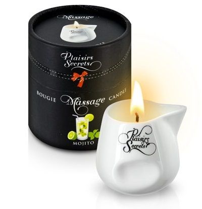 Массажная свеча с ароматом мохито Bougie de Massage Mojito - 80 мл. - Plaisir Secret - купить с доставкой в Красногорске