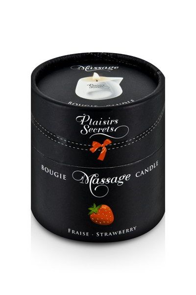 Массажная свеча с ароматом клубники Bougie de Massage Gourmande Fraise - 80 мл. - Plaisir Secret - купить с доставкой в Красногорске