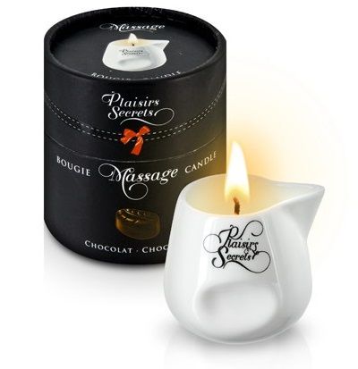 Массажная свеча с ароматом шоколада Bougie de Massage Gourmande Chocolat - 80 мл. - Plaisir Secret - купить с доставкой в Красногорске