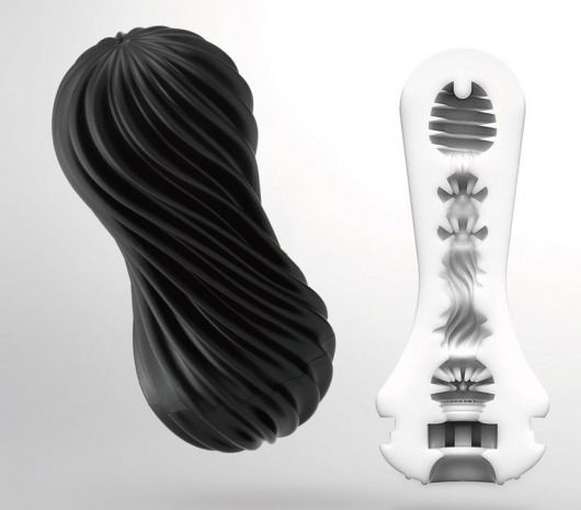 Мастурбатор FLEX Rocky Black с плотным рельефом - Tenga - в Красногорске купить с доставкой