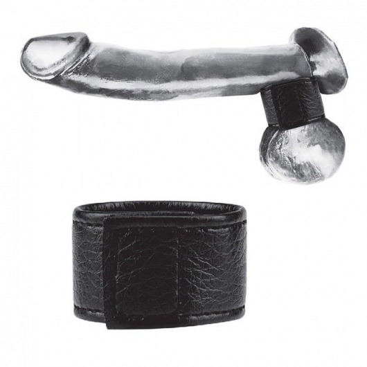 Чёрная утяжка на мошонку 1  Velcro Ball Stretcher - BlueLine - купить с доставкой в Красногорске