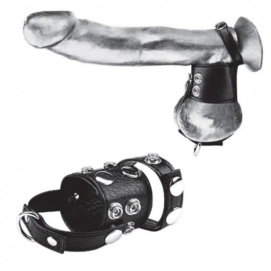 Утяжка на пенис и мошонку Cock Ring With 1.5  Ball Stretcher And Optional Weight Ring - BlueLine - купить с доставкой в Красногорске