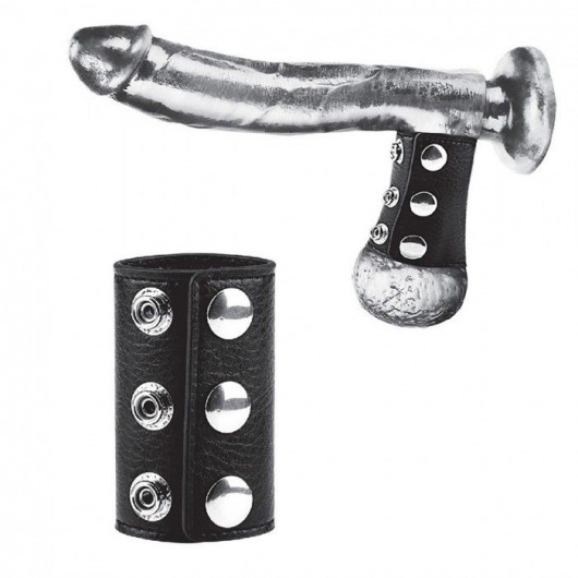 Чёрная утяжка на кнопках 100% PVC STRAP WITH METAL SNAP - BlueLine - купить с доставкой в Красногорске
