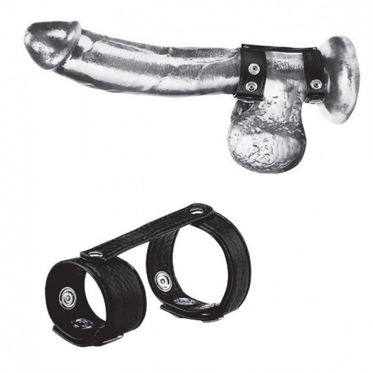 Утяжка на пенис с клёпками Duo Snap Cock And Ball Ring - BlueLine - купить с доставкой в Красногорске