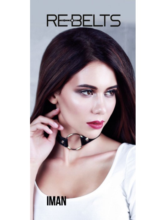 Чёрный чокер-кляп Iman Black - Rebelts - купить с доставкой в Красногорске