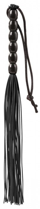 Чёрная мини-плеть из резины Rubber Mini Whip - 22 см. - Blush Novelties - купить с доставкой в Красногорске
