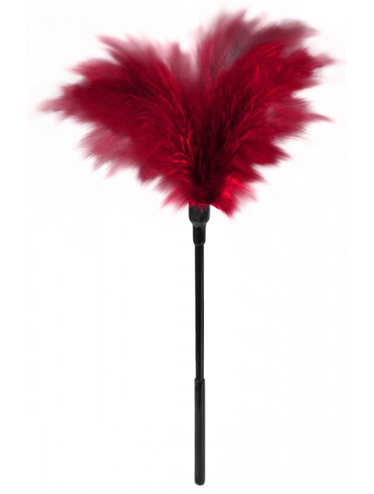 Пластиковая метелочка с красными пёрышками Small Feather Tickler - 32 см. - Blush Novelties - купить с доставкой в Красногорске