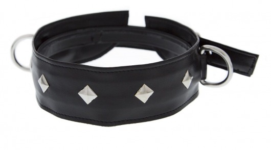 Полиуретановый ошейник с пуклями и D-кольцами Collar with Studs - Blush Novelties - купить с доставкой в Красногорске