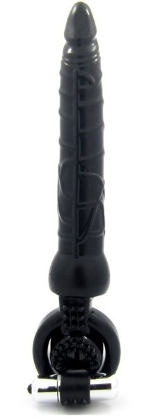Черная вибронасадка с анальным стимулятором - ToyFa - в Красногорске купить с доставкой