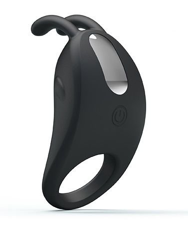 Чёрное эрекционное кольцо с вибрацией Rabbit Vibrator - Baile - в Красногорске купить с доставкой