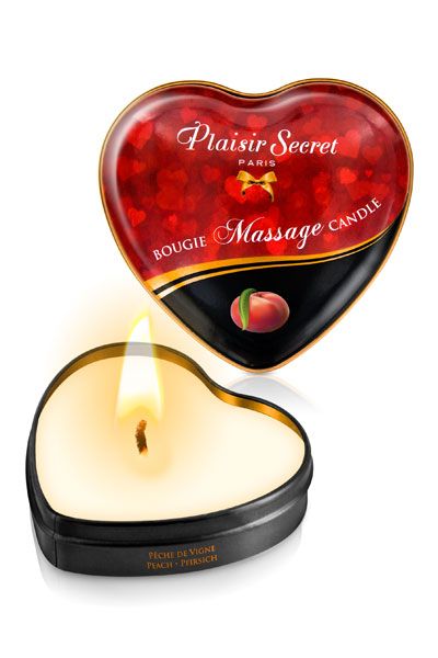 Массажная свеча с ароматом персика Bougie Massage Candle - 35 мл. - Plaisir Secret - купить с доставкой в Красногорске
