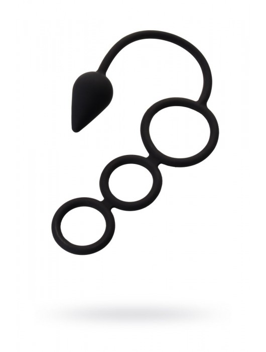 Тройное эрекционное кольцо с анальным хвостом Drop S-size - Erotist Adult Toys - в Красногорске купить с доставкой