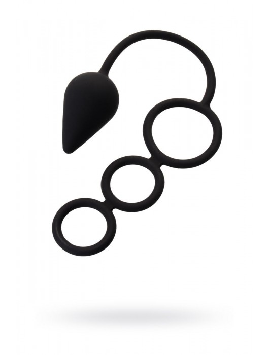 Тройное эрекционное кольцо с анальным хвостом Drop M-size - Erotist Adult Toys - в Красногорске купить с доставкой