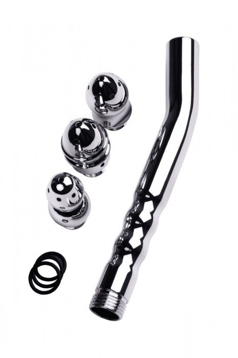 Металлический анальный душ с тремя насадками - ToyFa - купить с доставкой в Красногорске