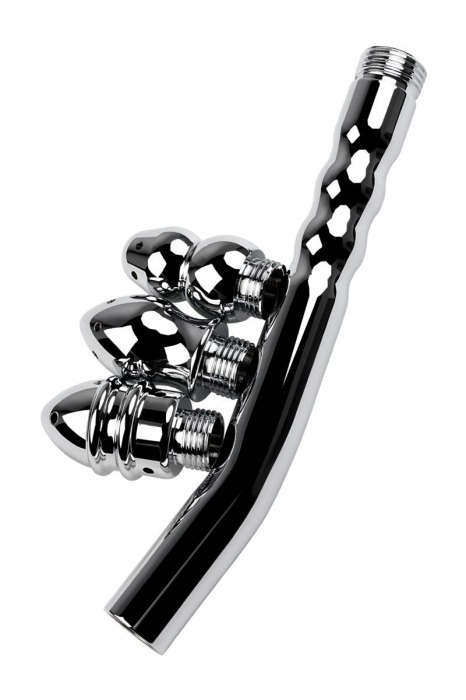 Металлический анальный душ с тремя насадками - ToyFa - купить с доставкой в Красногорске