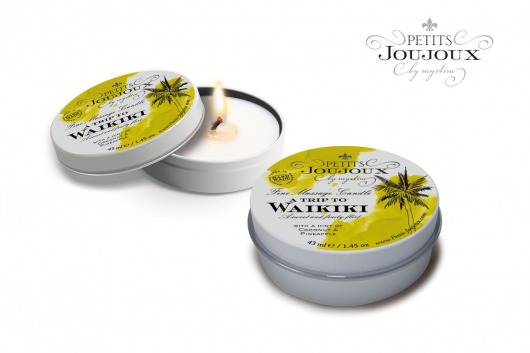 Массажная свеча Petits Joujoux Waikiki Beach с ароматом кокоса и ананаса - 33 гр. - MyStim - купить с доставкой в Красногорске