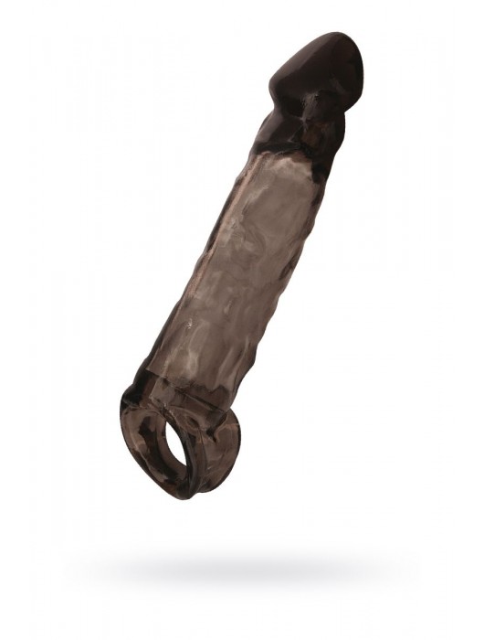 Чёрная насадка на пенис Tс подхватом - 19,5 см. - ToyFa - в Красногорске купить с доставкой