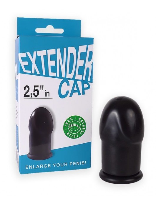 Чёрный латексный удлинитель пениса 2.5 in - Sitabella - в Красногорске купить с доставкой
