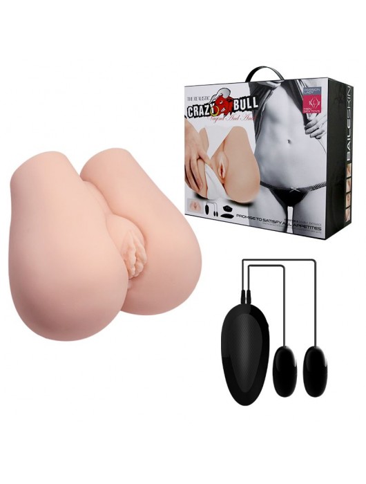 Реалистичный мастурбатор с вибрацией и двумя тоннелями - вагиной и анусом - Baile - в Красногорске купить с доставкой