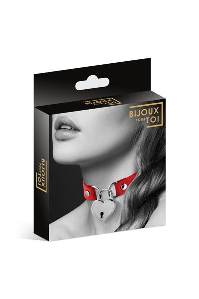 Красный чокер с замком в форме сердца - Bijoux Pour Toi - купить с доставкой в Красногорске