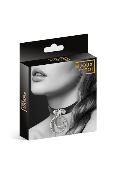 Черный чокер с двумя кольцами - Bijoux Pour Toi - купить с доставкой в Красногорске