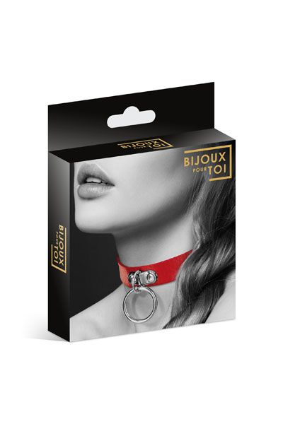 Красный узенький чокер с кольцом - Bijoux Pour Toi - купить с доставкой в Красногорске