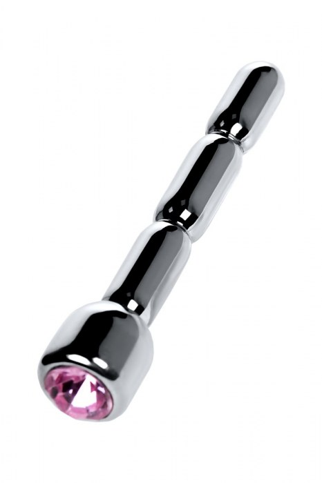 Серебристый уретральный плаг со стразом - 7 см. - ToyFa - купить с доставкой в Красногорске