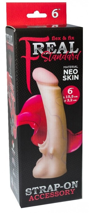 Телесная насадка REAL Standard с усиками на основании - 19 см. - LOVETOY (А-Полимер) - купить с доставкой в Красногорске