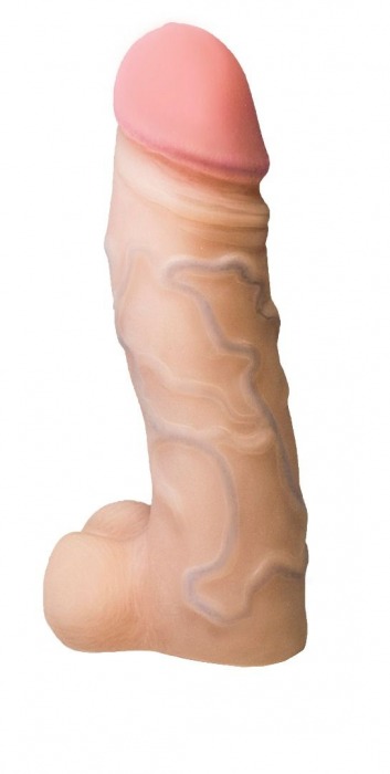 Реалистичная насадка с мошонкой REAL Standard - 15,5 см. - LOVETOY (А-Полимер) - купить с доставкой в Красногорске