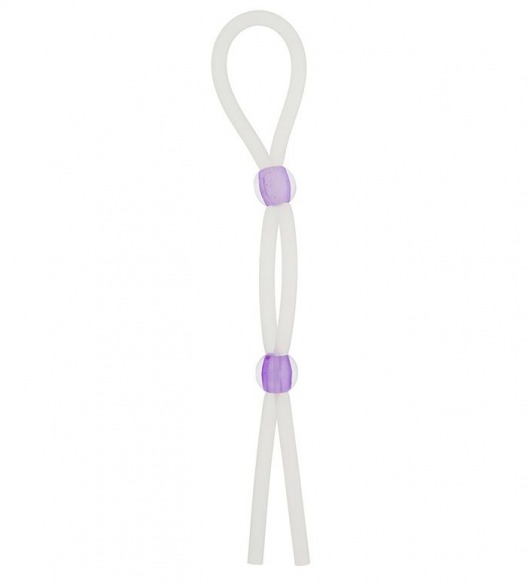Прозрачное эрекционное кольцо-лассо SILICONE LASSO COCK RING DUAL BEADS - NMC - в Красногорске купить с доставкой