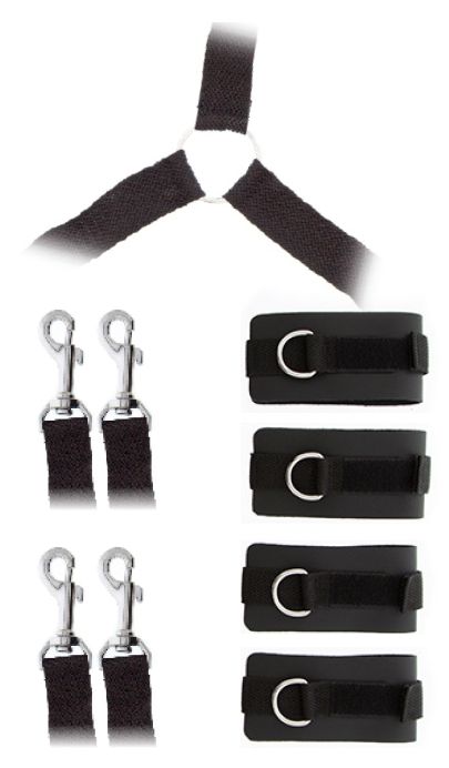 Комплект наручников и поножей LUXURIOUS BED RESTRAINT CUFF SET - Blush Novelties - купить с доставкой в Красногорске