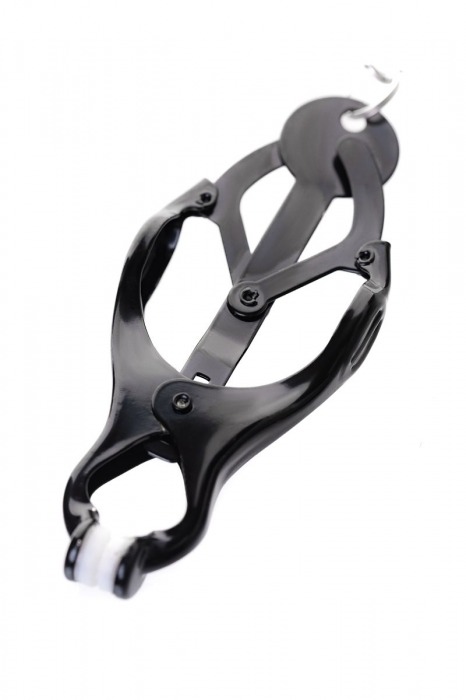 Черно-серебристые зажимы для сосков с кольцом для пениса TOYFA Metal - ToyFa - купить с доставкой в Красногорске