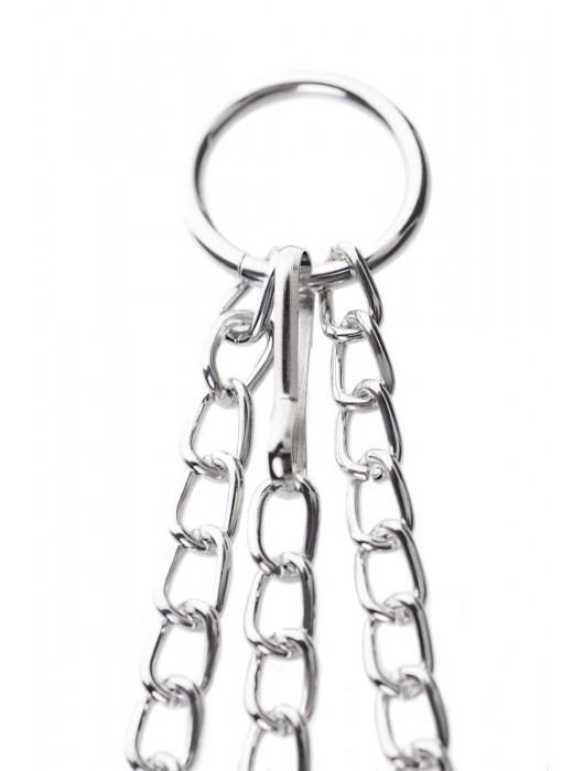 Серебристо-чёрные зажимы для сосков с кольцом для пениса TOYFA Metal - ToyFa - купить с доставкой в Красногорске